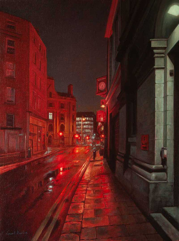 Painting of Fleet Street in Dublin Ireland