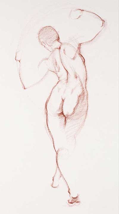 Gesture Drawing of female figure by artist Brent Eviston