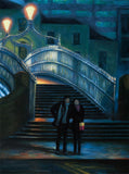 Lovers by The Ha'penny Bridge - Large Oil Painting