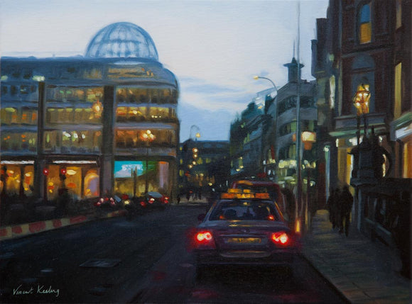 Twilight on Stephen's Green, Dublin City - Oil Painting